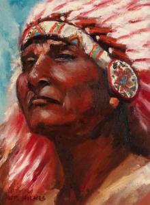 HOLMES William Henry 1846-1933,Apache Indian Chief,1963,Santa Fe Art Auction US 2022-05-28