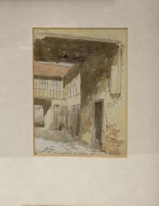 HOLMES WINTER Cornelius 1851-1935,Old Court in St Lukes, Norwich,1875,Keys GB 2020-12-04