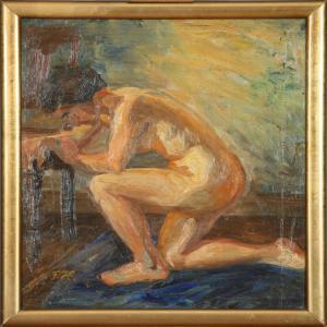HOLMGREN Figge 1875-1969,Naked woman kneeling,Bruun Rasmussen DK 2008-04-28