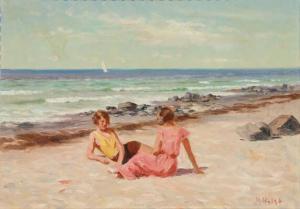 HOLST Kaj 1885-1962,Beach view with young women sunbathing,Bruun Rasmussen DK 2020-05-18