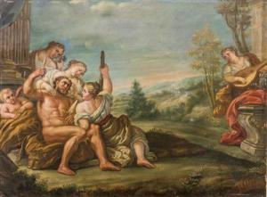 HOLSTEIJN Cornelis 1618-1658,Schule Herkules sitzend auf Löwenfell bei Königi,2000,Palais Dorotheum 2016-11-15