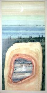 HOLT David,'Moon Reflected', watercolour, 31cm x 15cm, signed,1974,Lots Road Auctions 2007-09-09