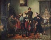 HOLTE Gustave 1800-1800,Musizierendes Quartett vor dem Kamin,20th century,DAWO Auktionen 2007-07-14