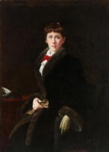 HOLTER Wilhelm 1842-1916,Portrait of the artist's wife,Bruun Rasmussen DK 2017-07-31
