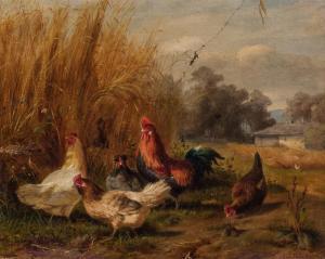 HOLTZ Karl 1889-1978,Roosters and Hens,1866,Shannon's US 2017-01-19