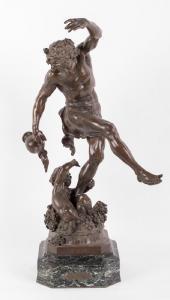 HOLWECK Louis 1861-1935,BACCHUS WITH A BABY SATYR (LE VIN),Abell A.N. US 2018-05-20