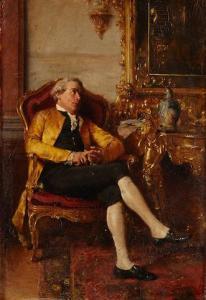 HOLWEG GLANTSCHNIGG Gustav,A seated gentleman in an elegant interior,1879,Bonhams 2020-02-03