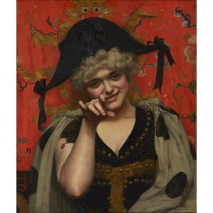 HOLYOAKE Rowland 1880-1907,PORTRAIT OF A WOMAN IN BLACK HAT,Lyon & Turnbull GB 2018-09-26