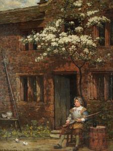 HOLYOAKE William 1834-1894,COTTAGE DOOR,Abell A.N. US 2022-09-22