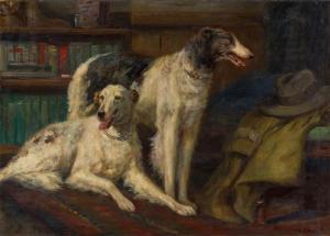 HOLZ Johann Danïel 1867-1945,Zwei Windhunde,Beurret Bailly Widmer Auctions CH 2022-04-08