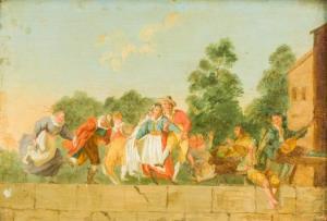 HOLZER F.J,Figures Dancing on a Terrace,19th century,Rowley Fine Art Auctioneers 2019-02-16
