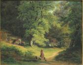HOLZER Joseph 1824-1876,Zigeunerlager in einer Waldlichtung,1856,Reiner Dannenberg DE 2014-09-12