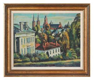 HOLZHAUER Emil Eugen 1887-1986,Cathedral Town,1945,New Orleans Auction US 2022-08-27