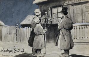 HOLZMÜLLER Juliusz 1876-1932,WESOŁYCH ŚWIĄT!,1907,Agra-Art PL 2023-12-10