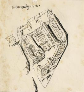 HOLZMEISTER Clemens,Städtebaulicher Entwurf (Platz, Häuser, Achsen),1934,Palais Dorotheum 2023-10-04