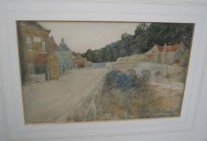 HOME Gordon 1878,Village scene near a bridge,Bellmans Fine Art Auctioneers GB 2010-09-08