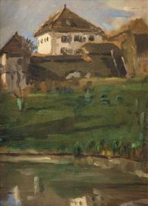 HOMMEL Conrad 1883-1971,Teilansicht der Burg Stermol  in Slowenien,Palais Dorotheum AT 2016-03-22