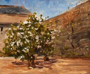 HONE II Nathaniel 1831-1917,STUDY: TREE IN COURTYARD,Whyte's IE 2023-12-04