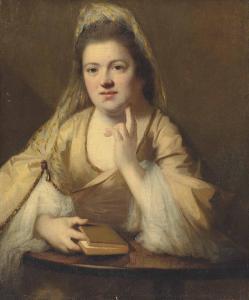 HONE Nathaniel 1718-1784,Portrait of a lady, half-length, at a table with h,Christie's GB 2018-07-06