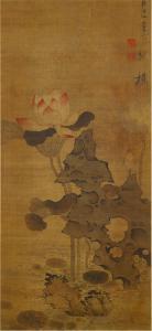 HONGSHOU CHEN 1598-1652,Lotus and Rocks in Autumn,Sotheby's GB 2021-04-19