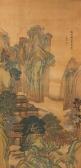 HONGSHU Yuan 1910,Pagoda entro paesaggio montano,Cambi IT 2016-05-24