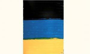 HONIG Laurence,Horizon de bleu sur bleu et jaune,Aguttes FR 2004-12-16