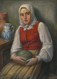 HONIGBERGER Ernst 1885-1976,Bäuerin mit Melone,Galerie Bassenge DE 2023-12-01