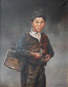 HONNORAT Ernest 1800-1800,Enfant cireur de chaussures,1888,Ruellan FR 2014-02-22