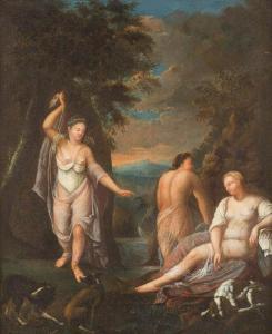 HOOFT NICOLAS 1664-1748,LANDSCAPE WITH DIANA, HER DOGS AND TWO NYM,1963,Hargesheimer Kunstauktionen 2020-09-12