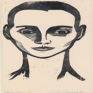 HOOGE HANSEN Lis 1931-1981,Portrait of a young man,1960,Bruun Rasmussen DK 2014-05-05