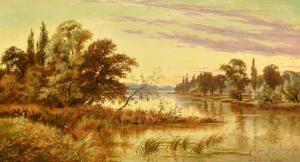 HOOPER E. Lancaster 1800-1900,Streatley on Thames, Evening,John Nicholson GB 2024-01-24