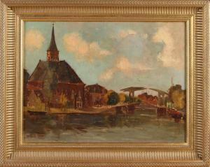 HOOS Frans Simon 1884-1966,Alter Hafen Enkhuizen,Twents Veilinghuis NL 2020-07-02