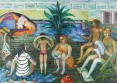 HOPE HENDERSON Eleanor 1917-2006,Family at the swimming pool,Cheffins GB 2021-08-12