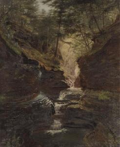 HOPE James Archi 1818-1892,Study of Rainbow Falls, Watkins Glen,1872,Christie's GB 2003-03-04