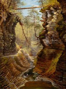 HOPE James Archi 1818-1892,Watkins Glen, Castle Cliff,1873,William Doyle US 2024-04-10