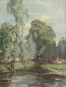 HOPE ROBERT 1869-1936,Fishing by a riverside,Bonhams GB 2023-09-14