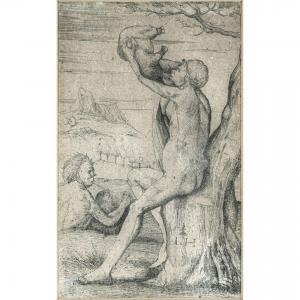 HOPFER Hieronymus 1500-1563,Weintrinkender und dudelsackspielender Satyr,Neumeister DE 2023-12-06