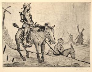 HOPFNER Wilhelm 1899-1968,Sogfeuer: Don Quichotte,1948,Leipzig DE 2014-03-01
