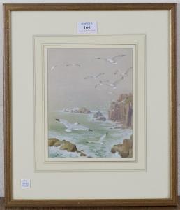 HOPKING Noel Hubert 1883-1964,Seagulls flying above a Rocky Coastline,Tooveys Auction GB 2020-10-28