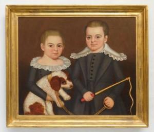HOPKINS Milton William,Double Portrait of Alfred & James Collins,1842,Rachel Davis 2021-12-04
