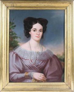 HOPKINS Milton William 1789-1844,Portrait of Amanda Hollister,1827,Nye & Company US 2021-07-21