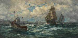 Hopkins Robert 1832-1909,Off Sanda Light on The Clyde,Burchard US 2021-07-18