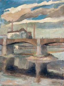 HOPLIŃSKI Jan 1887-1974,Kraków. Most Podgórski [Franciszka Józefa I] na Wi,1925,Nautilus 2010-04-10