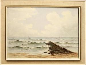 HOPMAN Jan 1908,Meeresküste mit Wellenbrecher,Reiner Dannenberg DE 2018-06-11