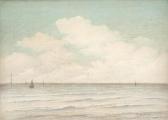HOPMAN Jan 1908,Mer avec bateaux,Dogny Auction CH 2014-09-30