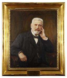 HOPPE Bruno 1859-1937,Porträtt av Alex.Hall,1928,Stadsauktion Frihamnen SE 2011-01-25