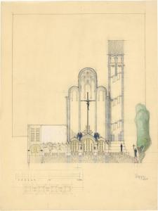 HOPPE Emil 1876-1957,Projekt für eine Kirche,1904,Villa Grisebach DE 2022-12-02
