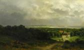 HOPPE Ferdinand 1848-1890,Dutch coastal landscape with farmyards, upcoming r,Van Ham DE 2007-11-17