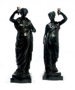 HOPPER Humphrey 1767-1841,A PAIR OF PATINATED PLASTER FIGURES OF TORCH-BEARI,Christie's 2007-07-05