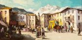 HOPPMANN Hein 1901-1982,Südtiroler Dorfansicht an einem Sonnentag mit reic,Zeller DE 2019-04-03